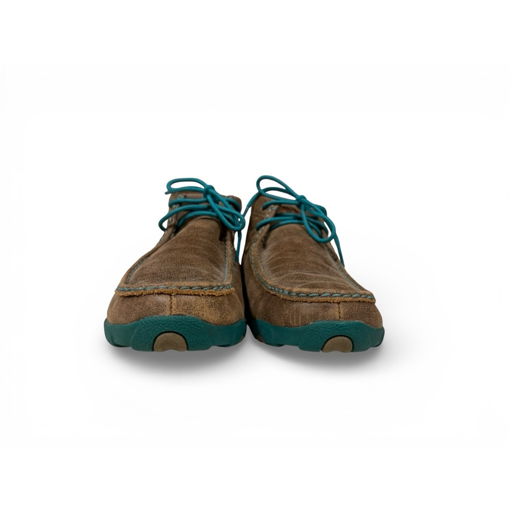 Twisted X WDM0020 Women’s 9.5M Leather Driving Moc Chukka Boots Turquoise/Brown - Picture 3 of 7